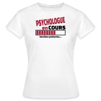 psychologue en cours - T-shirt Femme - blanc - Devant - AI Model Female 172 dark (172cm)