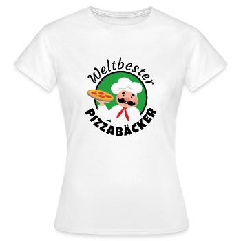 Weltbester Pizzabäcker - Frauen T-Shirt - Weiß - Vorne - AI Model Female 172 dark (172cm)