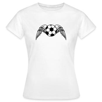Soccer Ball Angel Wings Design - Frauen T-Shirt - Weiß - Vorne - AI Model Female 172 dark (172cm)
