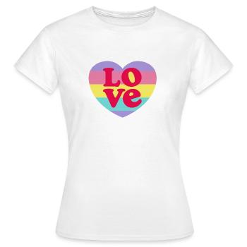 LOVE rainbow heart - Women's T-Shirt - white - Front - AI Model Female 172 dark (172cm)