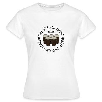 Équipe irlandaise de buveurs de bière - T-shirt Femme - blanc - Devant - AI Model Female 172 dark (172cm)