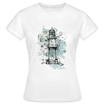 Phare de la mer Baltique - T-shirt Femme - blanc - Devant - AI Model Female 172 dark (172cm)