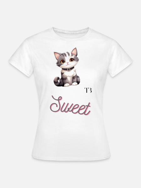 Süsse Katze - Dame-T-shirt - hvid