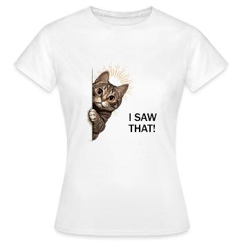 J’ai vu ce chat - T-shirt Femme - blanc - Devant - AI Model Female 172 dark (172cm)