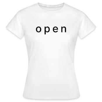 open - Frauen T-Shirt - Weiß - Vorne - AI Model Female 172 dark (172cm)