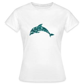Delphin - Frauen T-Shirt - Weiß - Vorne - AI Model Female 172 dark (172cm)