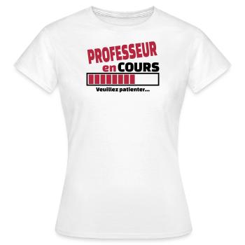 professeur en cours - T-shirt Femme - blanc - Devant - AI Model Female 172 dark (172cm)