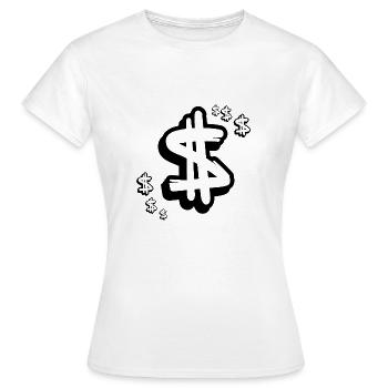 Geld - Frauen T-Shirt - Weiß - Vorne - AI Model Female 172 dark (172cm)