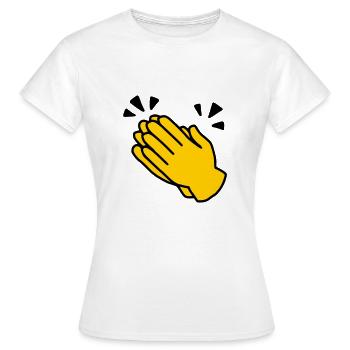 Emoji Applaudissements Sketch Couleur - T-shirt Femme - blanc - Devant - AI Model Female 172 dark (172cm)