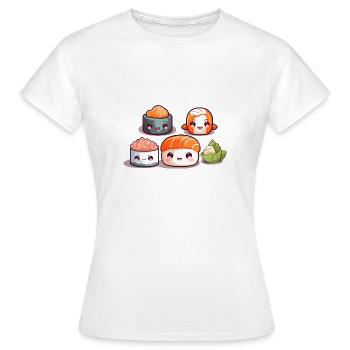 sushi menu - T-shirt Femme - blanc - Devant - AI Model Female 172 dark (172cm)