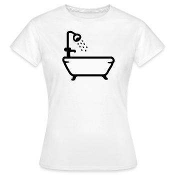 Bathtub - Shower - Line - Women's T-Shirt - white - Front - AI Model Female 172 dark (172cm)