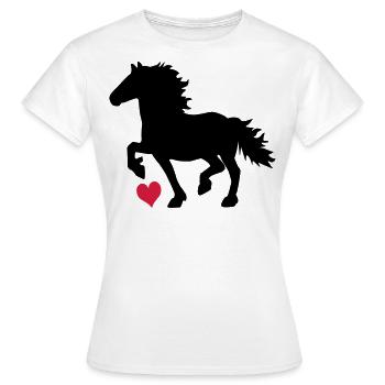 Frisian Horse - Women's T-Shirt - white - Front - AI Model Female 172 dark (172cm)