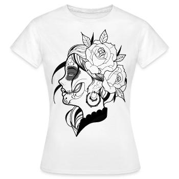 Die bezaubernde La Catrina - Frauen T-Shirt - Weiß - Vorne - AI Model Female 172 dark (172cm)