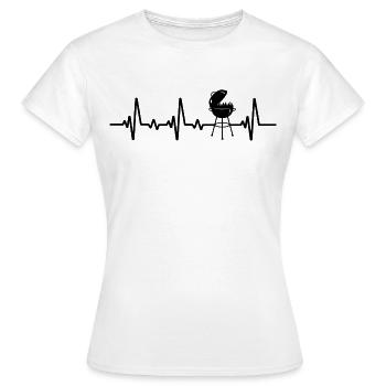 BBQ heartbeat grill barbecue master - Women's T-Shirt - white - Front - AI Model Female 172 dark (172cm)
