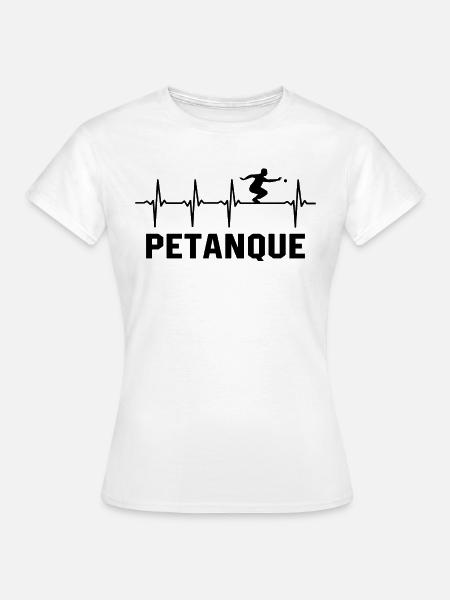 Petanque Boule Heartbeat Boccia Players - Women's T-Shirt - white