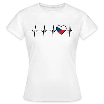 czech heartbeat flag czech - Women's T-Shirt - white - Front - AI Model Female 172 dark (172cm)