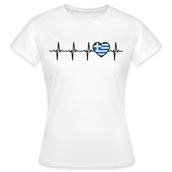 Griechenland Herzschlag Flagge Grieche - Frauen T-Shirt - Weiß - Vorne - AI Model Female 172 dark (172cm)