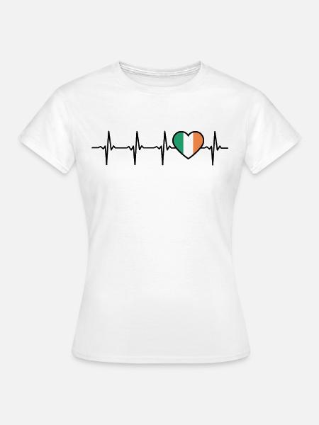 Irland Herzschlag Flagge Ire - Frauen T-Shirt - Weiß