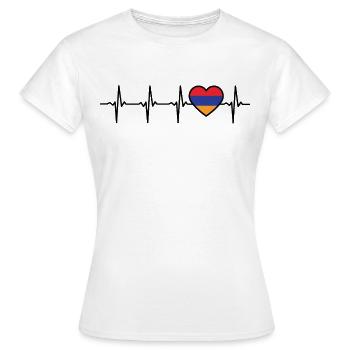 Armenien Herzschlag Flagge Armenier - Frauen T-Shirt - Weiß - Vorne - AI Model Female 172 dark (172cm)
