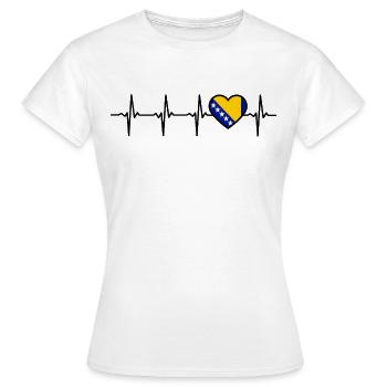 Bosnien Herzegowina Fahne Flaggen - Frauen T-Shirt - Weiß - Vorne - AI Model Female 172 dark (172cm)