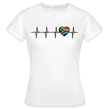 Afrique du Sud Heartbeat Afrique du Sud - T-shirt Femme - blanc - Devant - AI Model Female 172 dark (172cm)