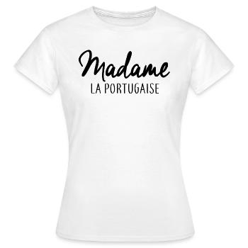 Madame la Portugaise - T-shirt Femme - blanc - Devant - AI Model Female 172 dark (172cm)