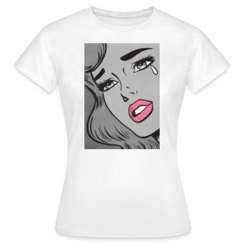 Crying Woman | Comic style - Frauen T-Shirt - Weiß - Vorne - AI Model Female 172 dark (172cm)