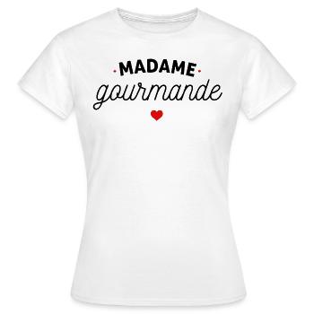 Madame gourmande - T-shirt Femme - blanc - Devant - AI Model Female 172 dark (172cm)