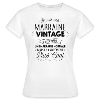 Marraine vintage - T-shirt Femme - blanc - Devant - AI Model Female 172 dark (172cm)