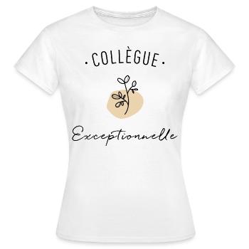 Collègue exceptionnelle - T-shirt Femme - blanc - Devant - AI Model Female 172 dark (172cm)