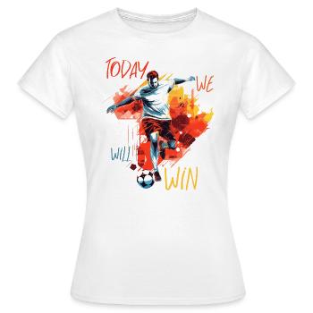 Action d’attaquant de football, citation de motivation - T-shirt Femme - blanc - Devant - AI Model Female 172 dark (172cm)