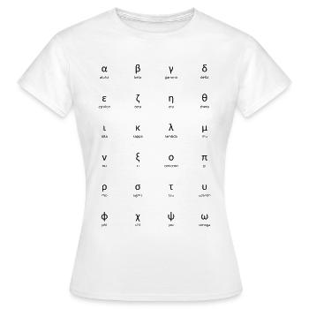 Griechisches Alphabet - Frauen T-Shirt - Weiß - Vorne - AI Model Female 172 dark (172cm)