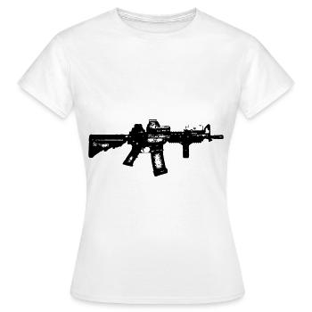 Gewehr | Militär Maschinenpistole vollautomatisch - Frauen T-Shirt - Weiß - Vorne - AI Model Female 172 dark (172cm)