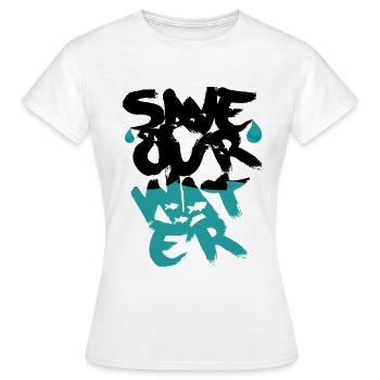 Sauvez notre eau - Eau - T-shirt Femme - blanc - Devant - AI Model Female 172 dark (172cm)