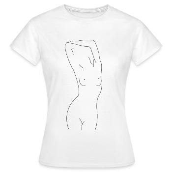 Silhouette woman - Women's T-Shirt - white - Front - AI Model Female 172 dark (172cm)
