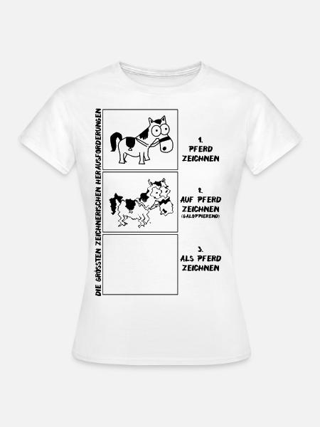 Pferd zeichnen - Frauen T-Shirt - Weiß
