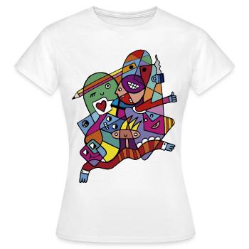 L’harmonie dans la diversité - T-shirt Femme - blanc - Devant - AI Model Female 172 dark (172cm)