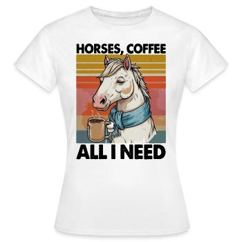 Lustiges Pferd Kunst Pferdebesitzer Pferde Kaffee - Frauen T-Shirt - Weiß - Vorne - AI Model Female 172 dark (172cm)