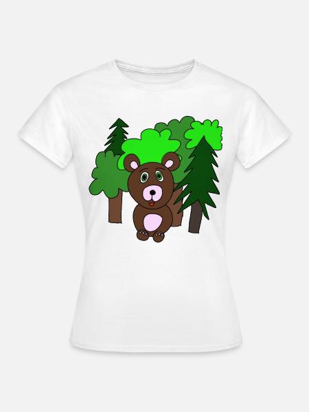 Kleiner Bär im Wald - Frauen T-Shirt - Weiß