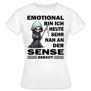 Sensenmann Emotional bin ich sehr nah an der Sense - Frauen T-Shirt - Weiß - Vorne - AI Model Female 172 dark (172cm)