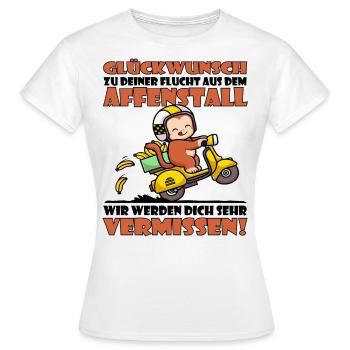 Wir werden dich vermissen - Jobwechsel - Frauen T-Shirt - Weiß - Vorne - AI Model Female 172 dark (172cm)