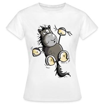 Cheval Noir - T-shirt Femme - blanc - Devant - AI Model Female 172 dark (172cm)