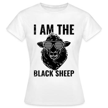 Mouton noir i the black sheep drôle image - T-shirt Femme - blanc - Devant - AI Model Female 172 dark (172cm)