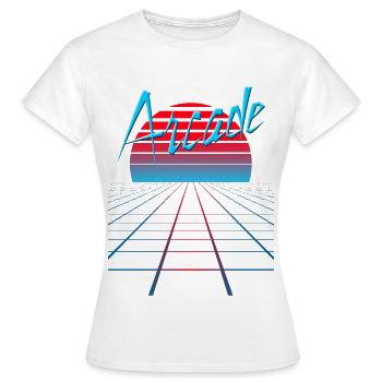 NERDY pour toujours - Arcade - T-shirt Femme - blanc - Devant - AI Model Female 172 dark (172cm)
