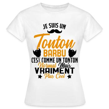 Tonton Barbu Humour Cadeau Onlce - T-shirt Femme - blanc - Devant - AI Model Female 172 dark (172cm)