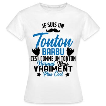 Tonton Barbu Humour Cadeau Onlce - T-shirt Femme - blanc - Devant - AI Model Female 172 dark (172cm)