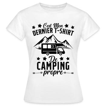 Mon Dernier T-shirt de Camping Cadeau - T-shirt Femme - blanc - Devant - AI Model Female 172 dark (172cm)