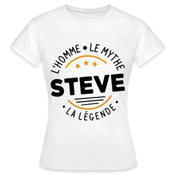 Steve L'Homme Le Mythe La Légende - T-shirt Femme - blanc - Devant - AI Model Female 172 dark (172cm)