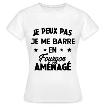 J'peux pas j'me barre en fourgon aménagé - T-shirt Femme - blanc - Devant - AI Model Female 172 dark (172cm)