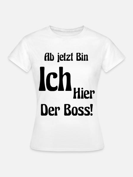 Schriftzug-Shirt "Chef" - Frauen T-Shirt - Weiß